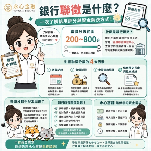 聯徵分數是什麼?一次了解信用評分、影響因素與改善方法...